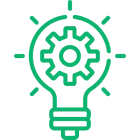 Lightbulb with gear icon